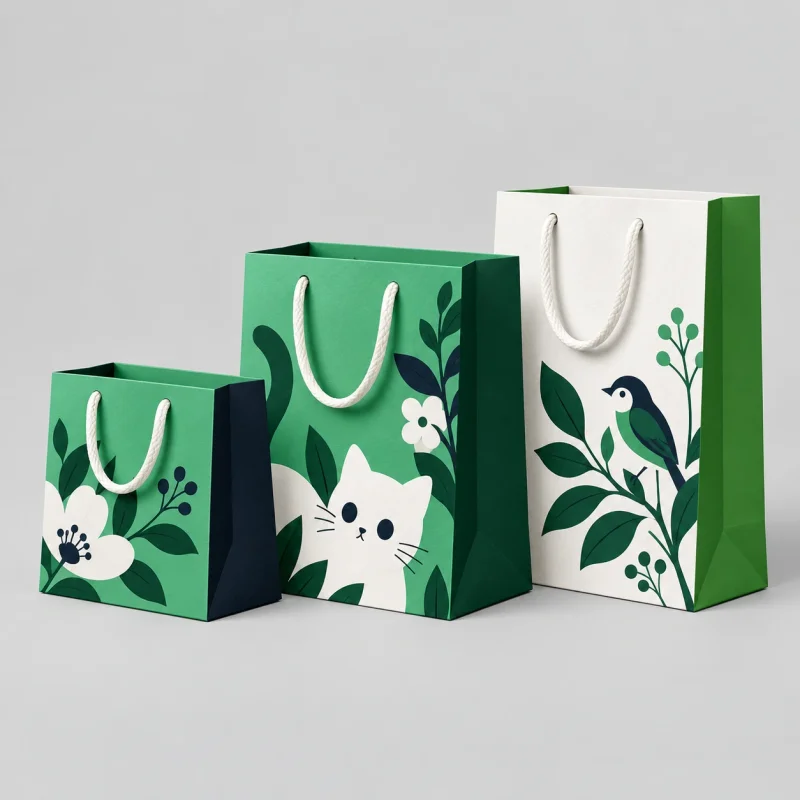 Custom paper bags with rope handles