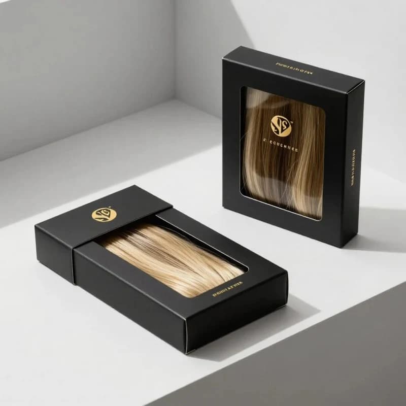 Hair extension boxes with window