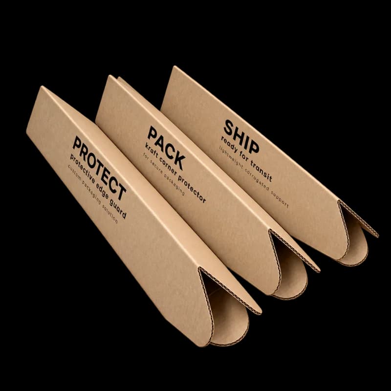 Three triangular corrugated mailing tubes with printed shipping messages