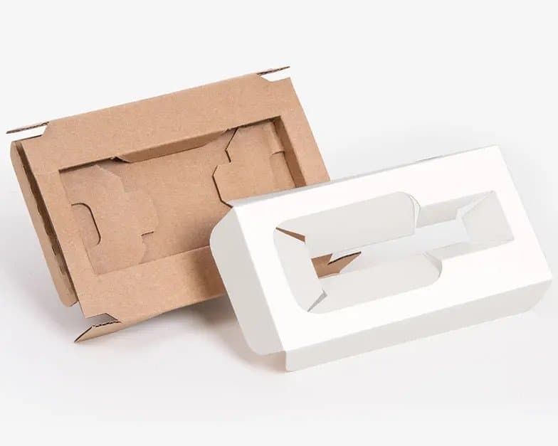 Kraft and white box inserts with cut-outs